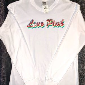 PINK bling rainbow long sleeve NWT